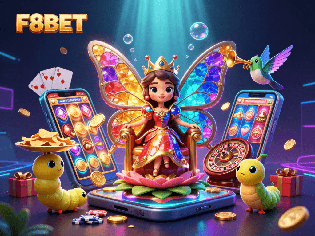 Experience the excitement of F8BET with vibrant slot games and dynamic casino elements.