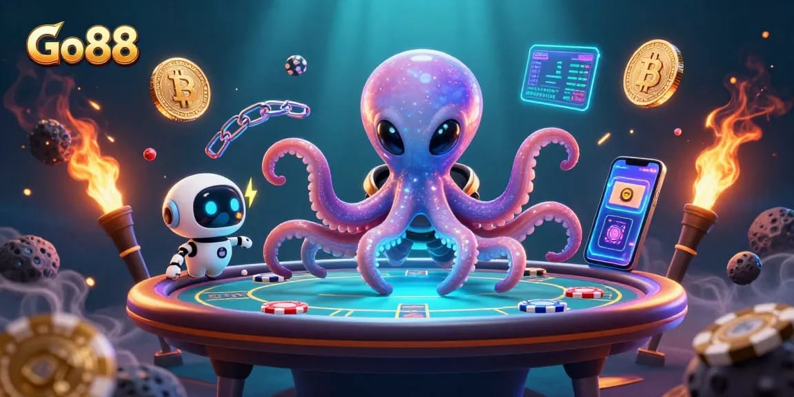 Engage in thrilling gameplay at Go 88 with an alien octopus and crypto treasures