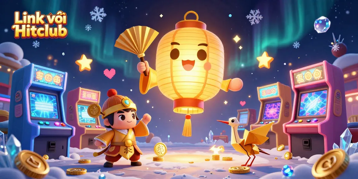 Experience the excitement with Link vào Hitclub in this vibrant 3D casino illustration.