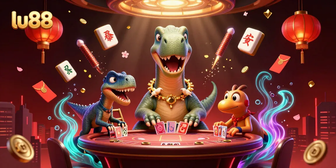 Experience thrilling moments with lu88 amidst vivid casino elements and animated characters.