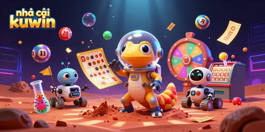 Experience the thrill of nhà cái kuwin with playful aliens at a vibrant Mars casino.