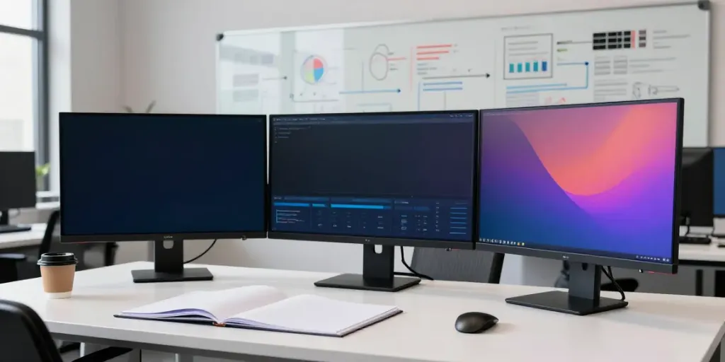Plateforme de marketing d’influence interactive dashboard on modern workspace.