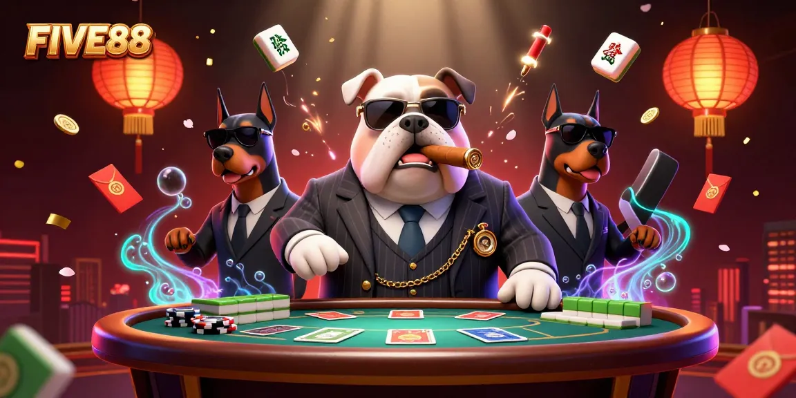 Engage in thrilling poker strategies at FIVE88 in this dynamic 3D casino scene.