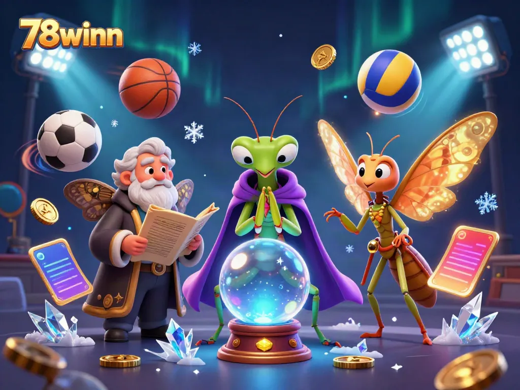 Engage with the enchanting world of 78winn, featuring a fortune teller and vibrant sports elements