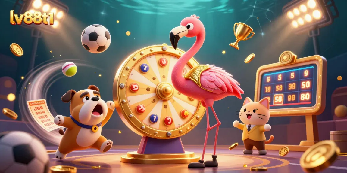 Experience excitement at lv88t1 with a vivid game show scene featuring sports, prizes, and thrilling action.
