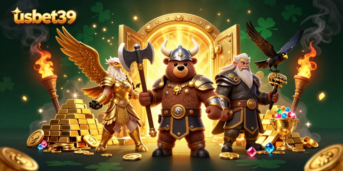 Experience thrilling gameplay at usbet39 with a vibrant 3D illustration capturing an exhilarating casino environment.