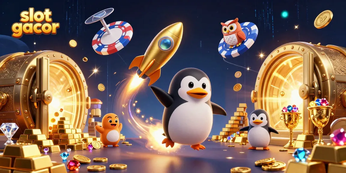 Experience thrilling gameplay with slot gacor as the golden penguin navigates through a vibrant casino universe.