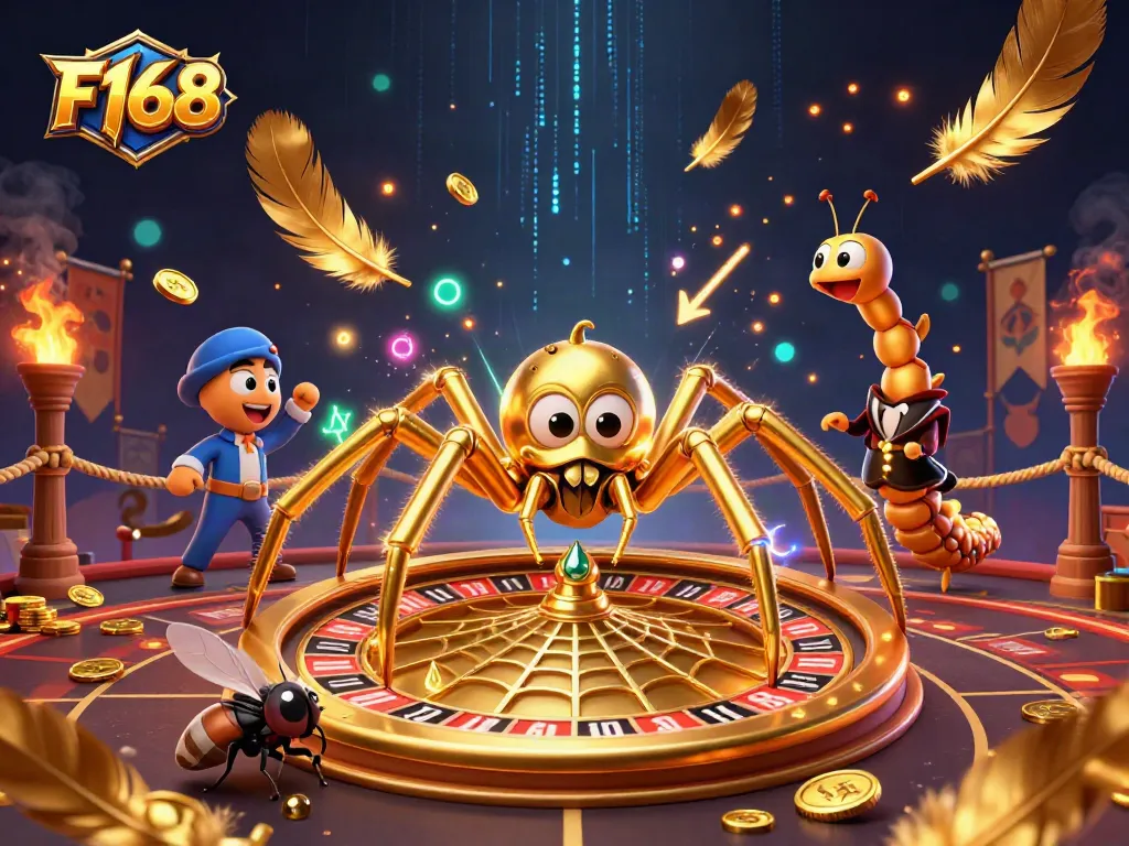 Experience thrilling gameplay with F168 in this vibrant casino illustration featuring engaging characters and elements.
