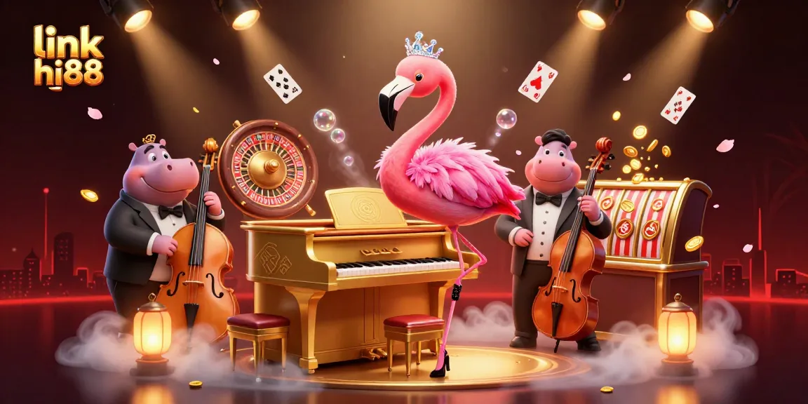 Experience the excitement of link hi88 with vibrant casino elements in a dynamic 3D scene.