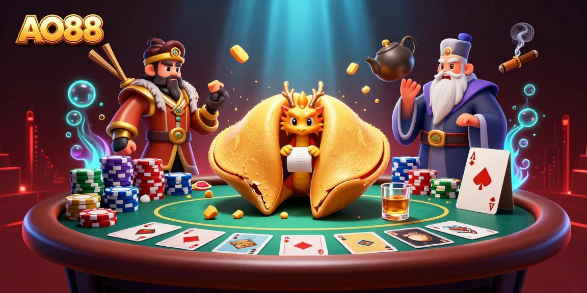 Experience the thrilling world of AO88 with vibrant casino elements and characters in a rich 3D scene.