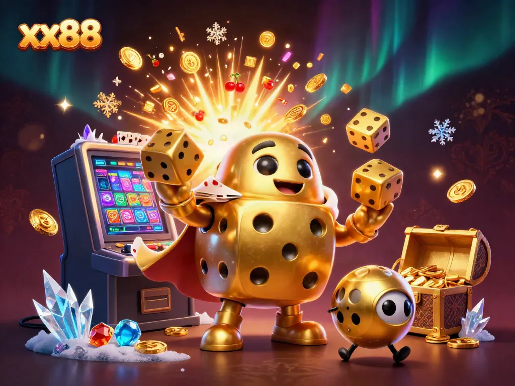 Experience thrilling gameplay at xx88 with a glimmering jackpot celebration and vibrant casino elements.