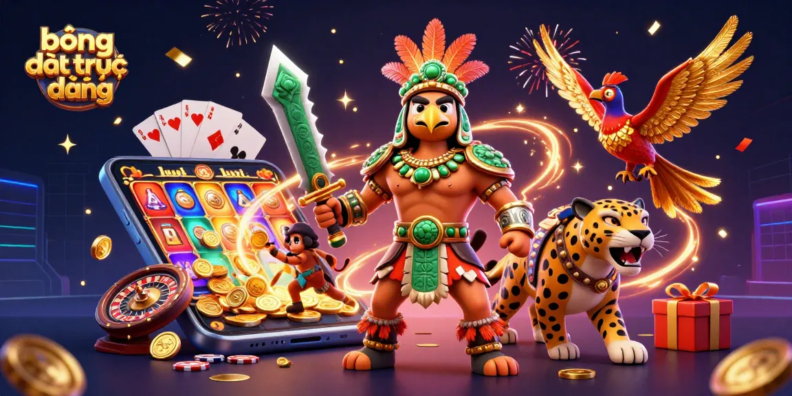 Experience bóng đá trực tiếp with vibrant 3D gaming elements showcasing dynamic action.