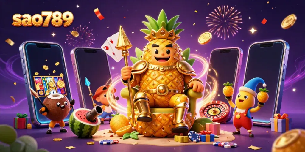Experience thrilling gameplay at sao789 with vibrant 3D characters celebrating wins in a bustling casino.