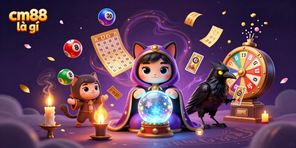Engage with cm88 là gì in a vibrant lottery-themed 3D scene filled with mysticism and excitement.