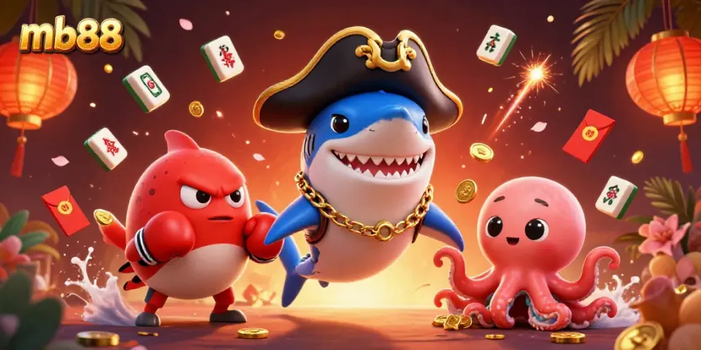 Experience thrilling wins with mb88's pirate-themed casino adventure showcasing fun characters and vibrant gaming elements.