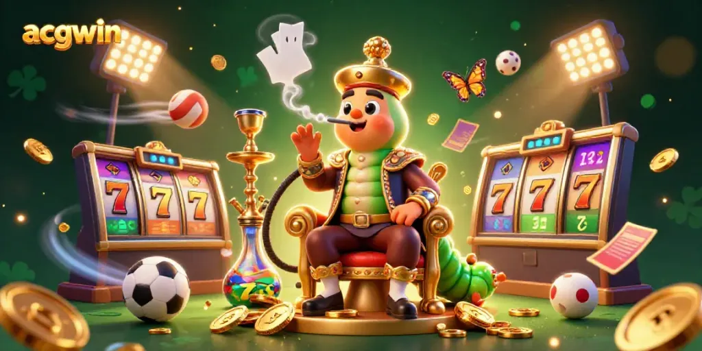 Engage in thrilling gameplay with acgwin's ultra-detailed 3D casino illustration featuring vibrant characters and elements.