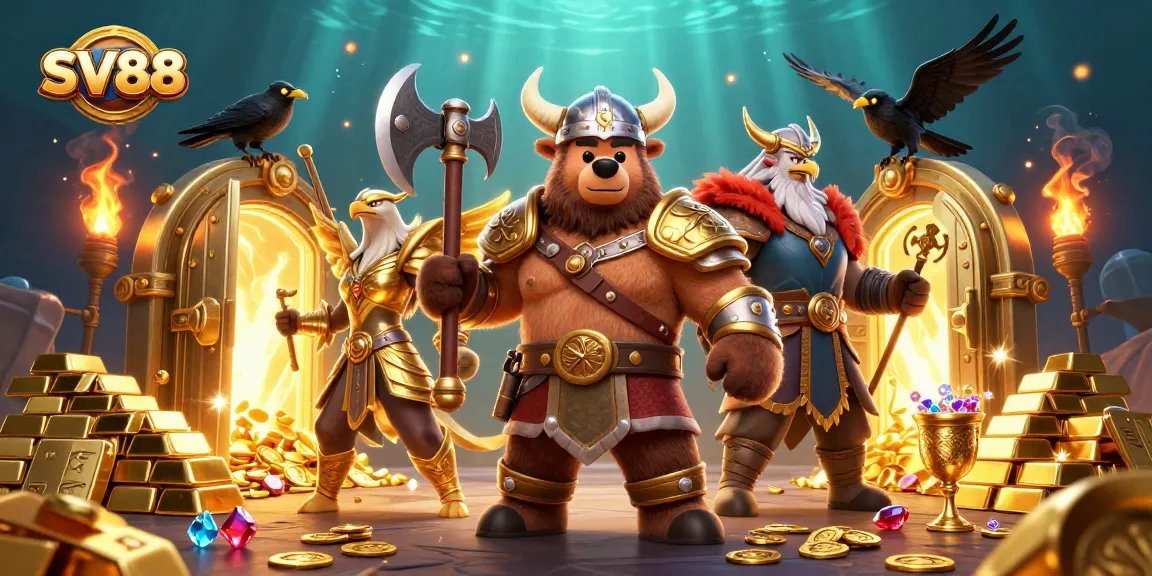 Play at SV88's thrilling interactive casino with Viking characters and golden treasures.