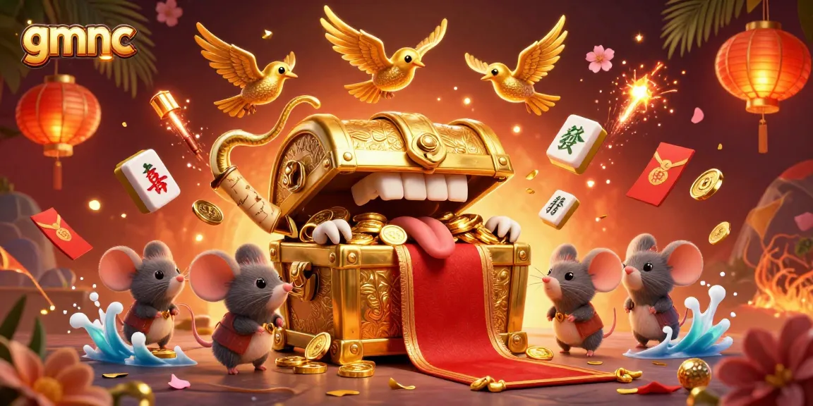 Engage with the riches of gmnc through an immersive cartoon scene filled with vibrant gambling elements.