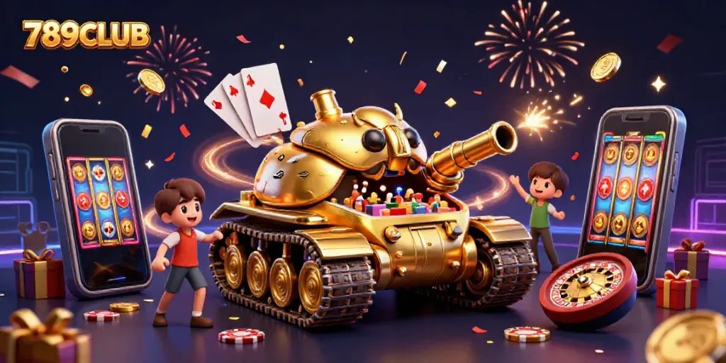 Experience the thrill of 789CLUB with a vibrant casino scene in 3D.