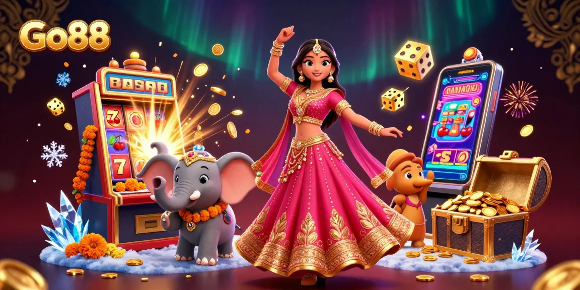 Experience Go88's vibrant gaming world with dynamic characters and luxury casino elements.