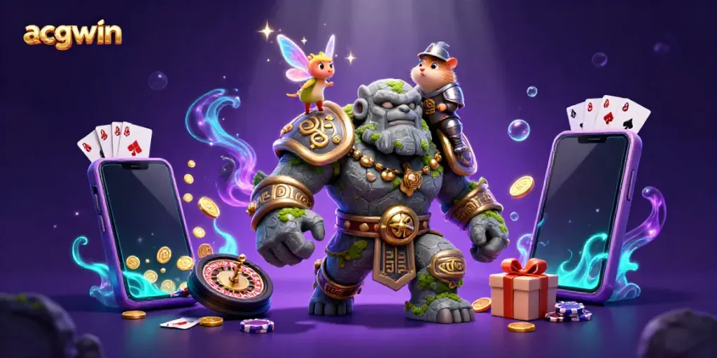 Experience thrilling gameplay with ACGWIN's captivating slot visual, showcasing excitement and magic.