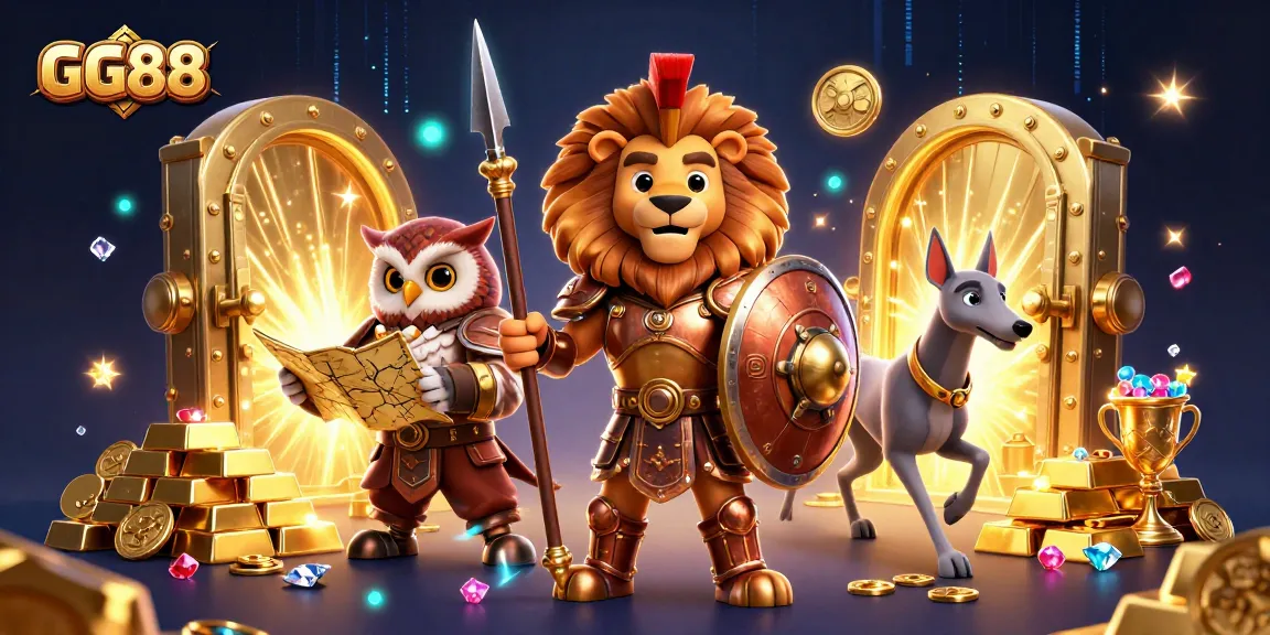 Experience thrilling adventures and riches at GG88 with enchanting casino elements and heroic characters.