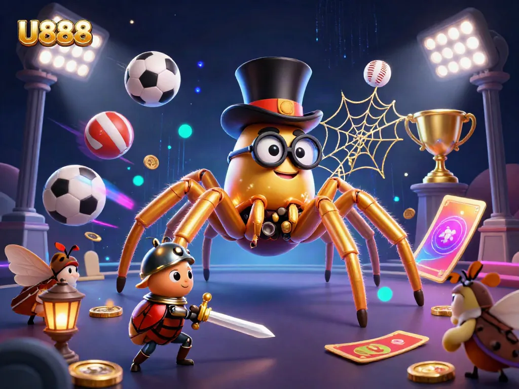 U888 encourages players to bet safely while enjoying a vibrant gaming experience with scattered sports elements.
