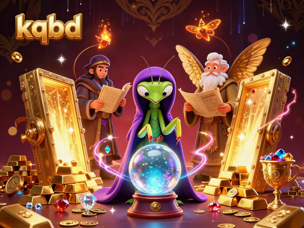 Experience kqbd's thrilling outcomes with a vibrant 3D casino fantasy scene featuring mystical characters.