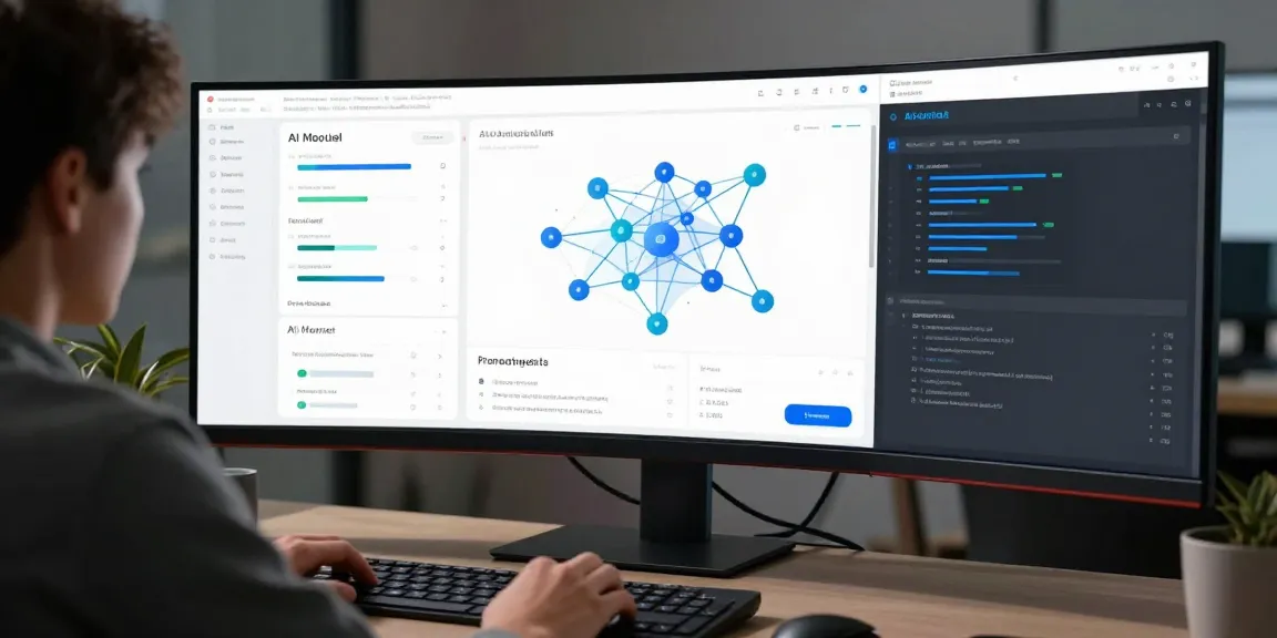 An intelligent professional engaging with AI-powered tools on WhatsApp网页版, utilizing automation and machine learning features for enhanced communication.
