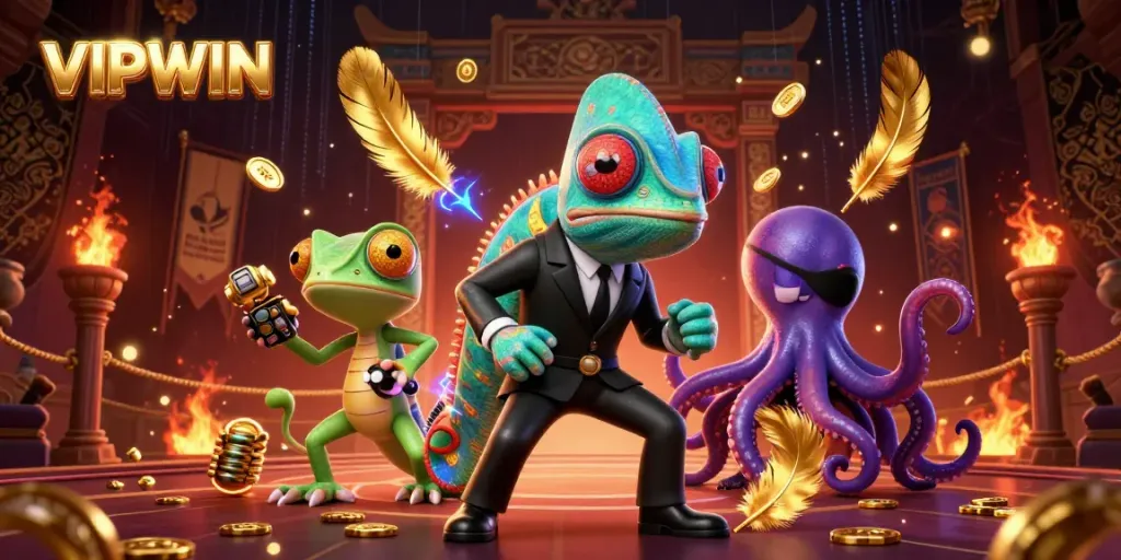 Experience VIPWIN’s thrilling game action with vibrant characters and dynamic casino elements.