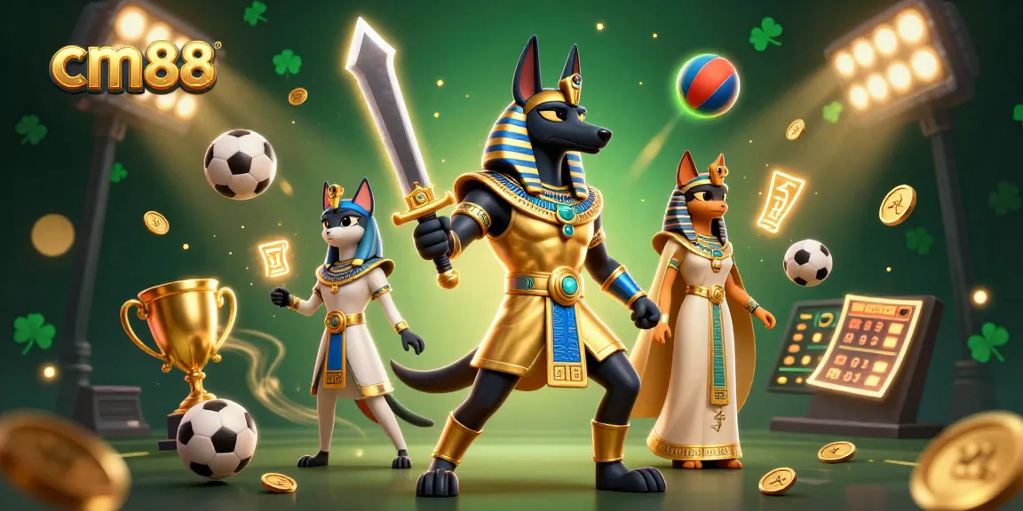 Engage in thrilling sports betting with gaming elements from cm88 in an action-packed illustration.
