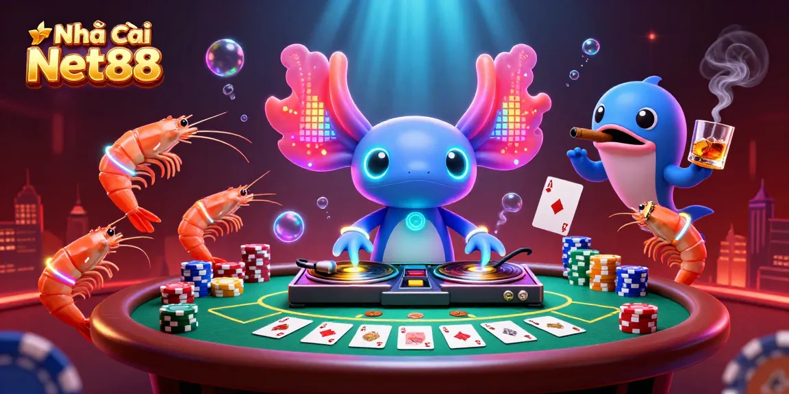 Experience exciting poker gaming at Nhà cái Net88 with vibrant 3D visual elements.