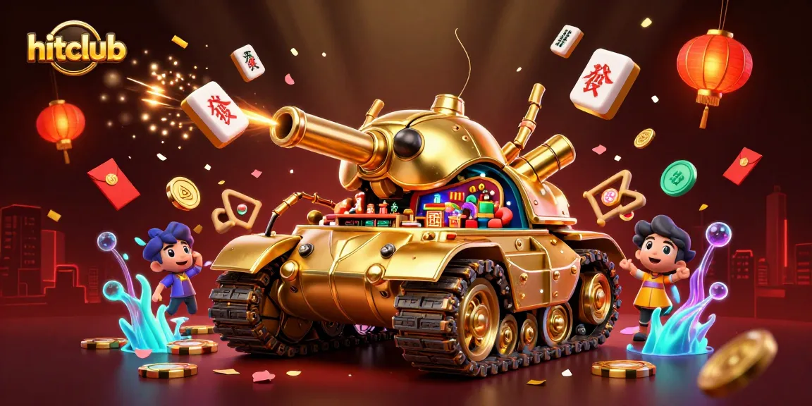 Engage with hitclub's thrilling casino world featuring vibrant jackpot elements and a unique golden tank.