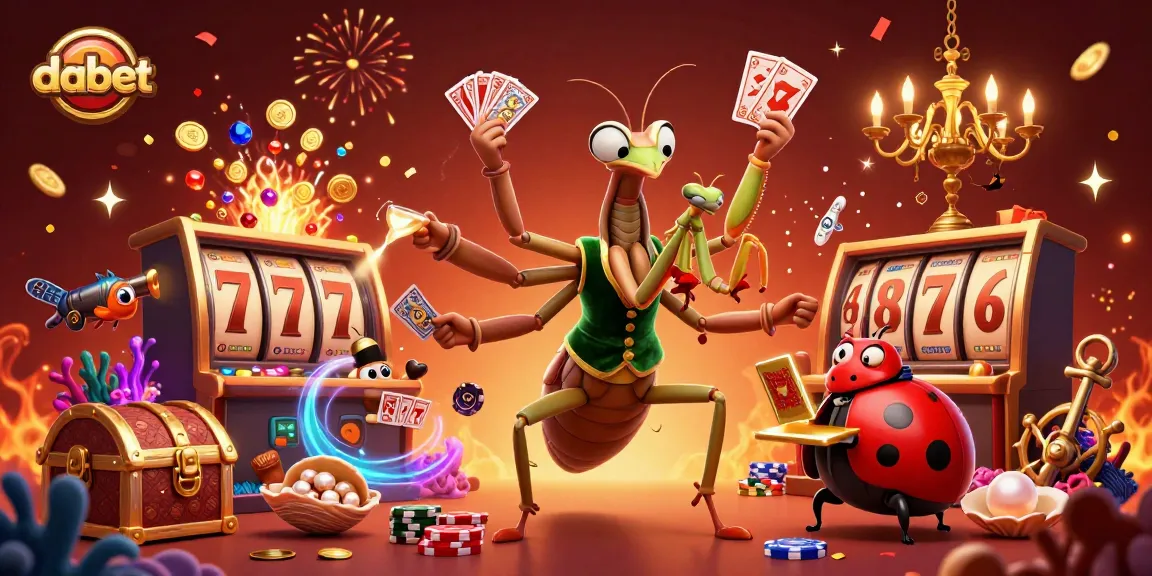 Immerse in the dynamic world of Dabet with a vibrant casino-themed 3D illustration showcasing gaming excitement.