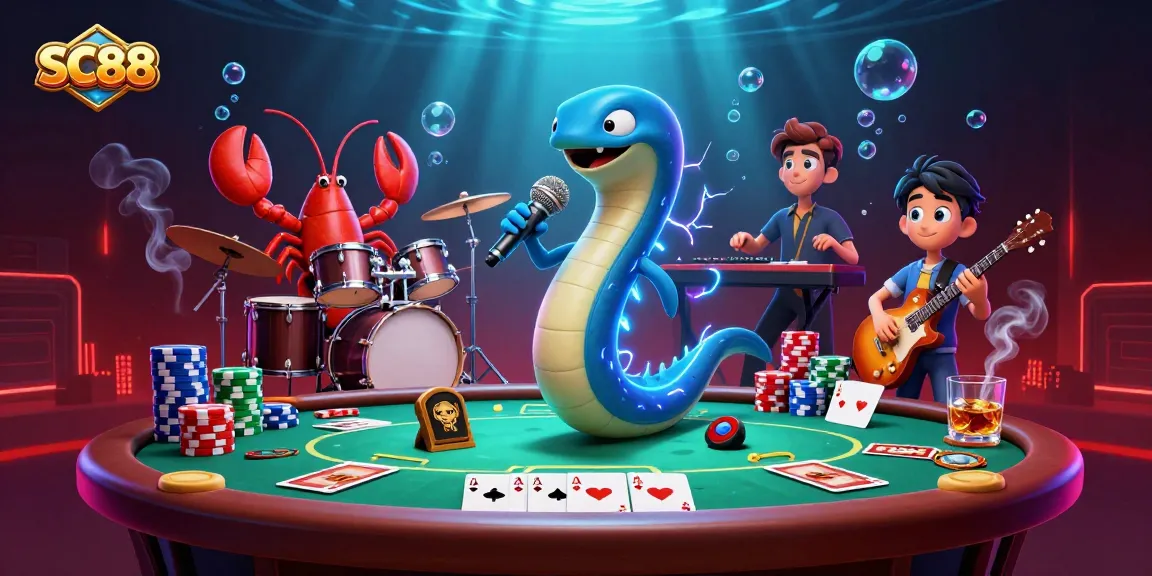 SC88 showcases an electric eel DJ, lobster drummer, and seahorse guitarist at an exciting underwater casino.