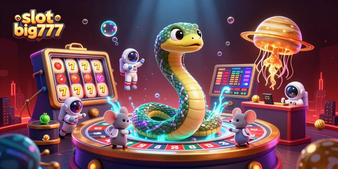 Experience the excitement of slot big777 with cartoon characters in a vibrant casino setting.
