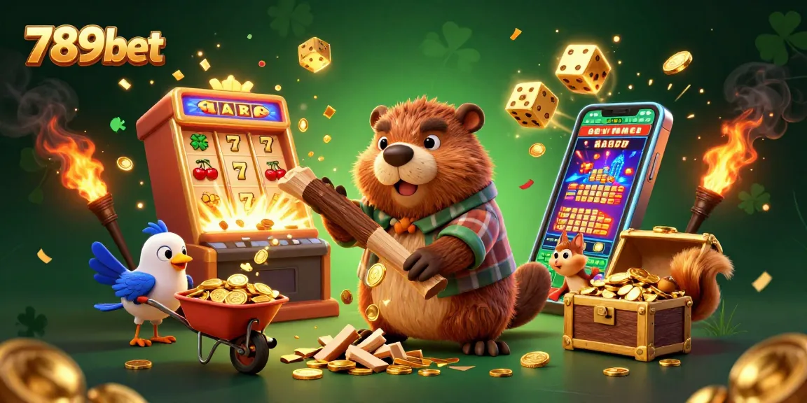 Experience the thrill of winning with 789bet at this dynamic casino-themed celebration featuring a lumberjack beaver and friends.